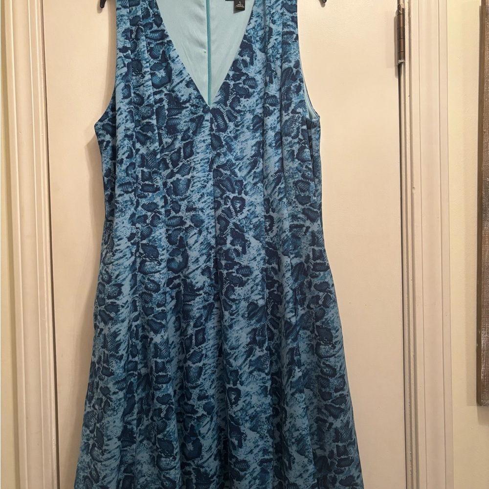 Simply Vera Vera Wang Teal and Navy Midi Dress